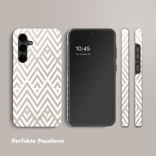 Selencia Vivid Back Cover Samsung Galaxy S24 FE - Beige Zigzag