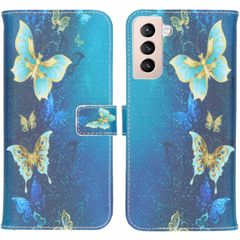 imoshion Design TPU Klapphülle Samsung Galaxy S21 Plus - Blue Butterfly