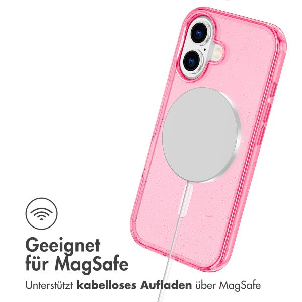 imoshion Sparkle Back Cover mit MagSafe für das Apple iPhone 16 - Glitzer Rosa