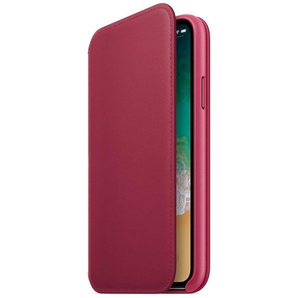 Apple Leather Folio Klapphülle Berry für das Apple iPhone Xs / X