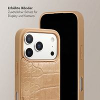 Selencia Nova Croco HandyHülle mit Kordel und Kartenhalter Apple iPhone 17 Pro - Toasted Almond