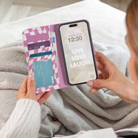 imoshion Design Klapphülle iPhone SE (2022 / 2020) / 8 / 7 / 6(s) - Retro Pink