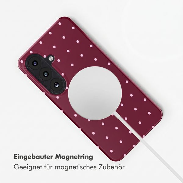 Selencia Vivid Rückabdeckung mit MagSafe Samsung Galaxy S26 - Happy Dots Burgundy