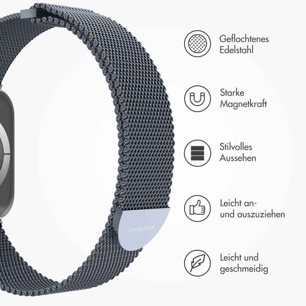 imoshion Magnetisches Milanaise Armband für das  Apple Watch Series 1 - 9 / SE (38/40/41 mm) | Series 10 / 11 (42 mm) - Größe S - Dunkelgrau