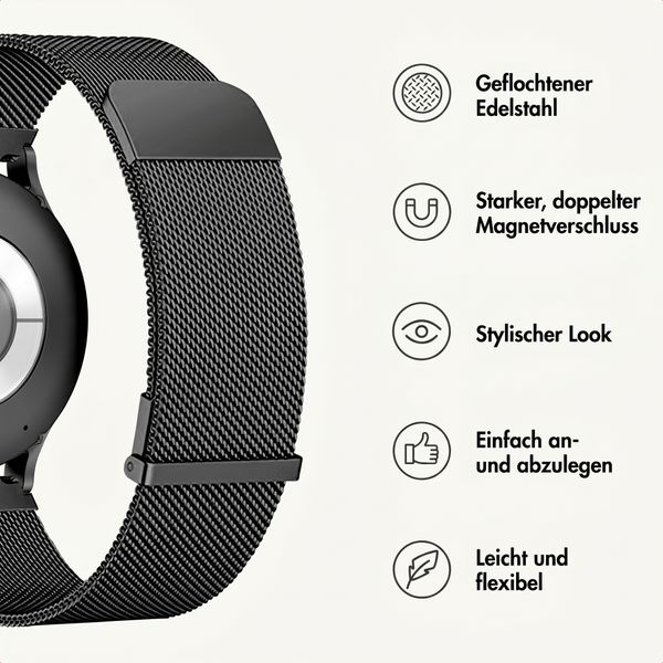 imoshion Mailändische Magnetarmband -   Universelle 18 mm Anschluss - Schwarz
