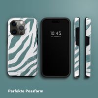 Selencia Vivid Back Cover Apple iPhone 15 Pro - Colorful Zebra Pine Blue