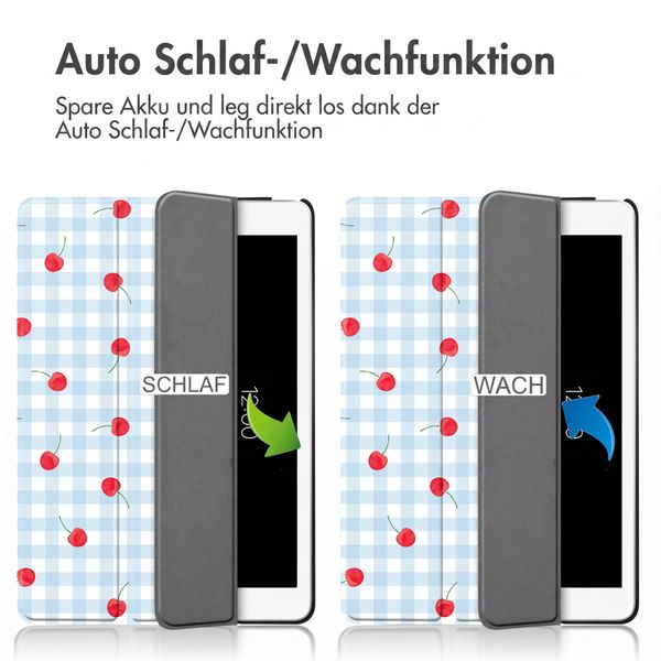 imoshion Design Trifold Klaphülle Apple iPad 9 (2021) 10.2 Zoll / iPad 8 (2020) 10.2 Zoll / iPad 7 (2019) 10.2 Zoll - Cherry Check