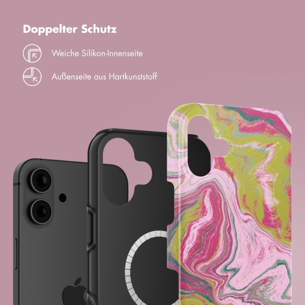 Selencia Vivid Tough Back Cover MagSafe für das Apple iPhone 16 - Marble Pink