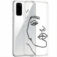 imoshion Design Hülle Samsung Galaxy S20 - Line Art Woman Black