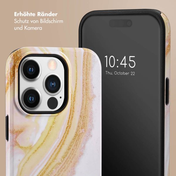 Selencia Vivid Back Cover Apple iPhone 14 Pro - Chic Marble Gold