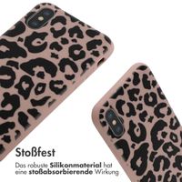 imoshion Silikonhülle design mit Band für das iPhone X / Xs - Animal Pink