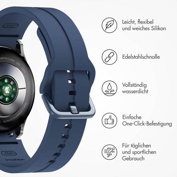 imoshion Silikonarmband für Samsung Galaxy Watch 4 / 5 / 6 / 7 (20 mm) - Dunkelblau