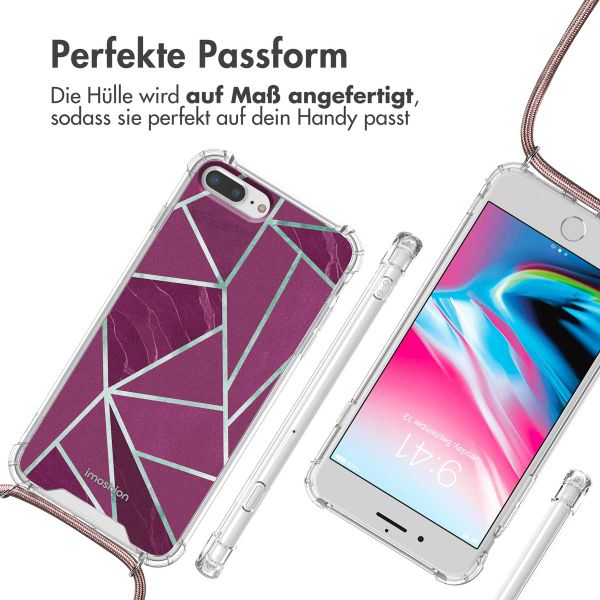 imoshion Design Hülle mit Band für das iPhone 8 Plus / 7 Plus - Bordeaux Graphic