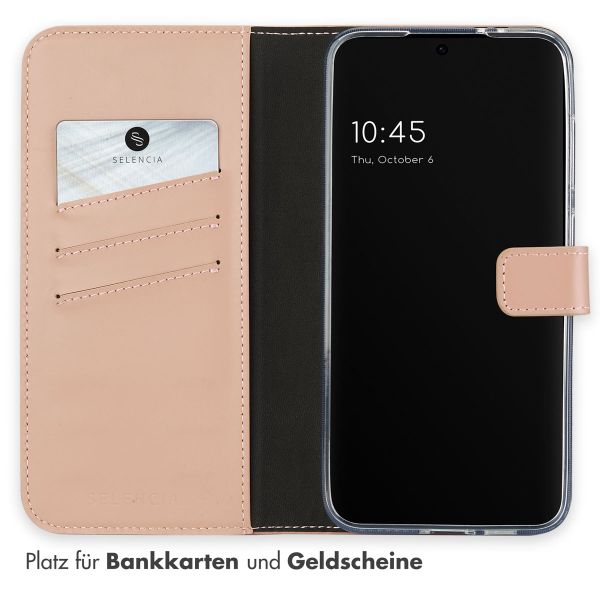 Selencia Echtleder Klapphülle für das Samsung Galaxy S24 FE - Dusty Pink