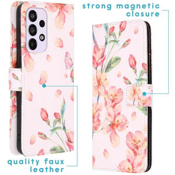 imoshion Design TPU Klapphülle für das Samsung Galaxy A33 - Blossom Watercolor