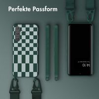 Selencia SilikonHülle design mit abnehmbarem Band Samsung Galaxy A54 (5G) - Irregular Check Green