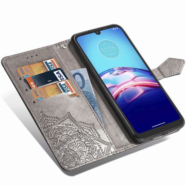 Mandala Klapphülle Motorola Moto E6s - Grau
