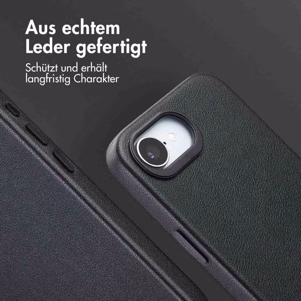 Accezz MagSafe Leather Backcover Apple iPhone 16e - Onyx Black