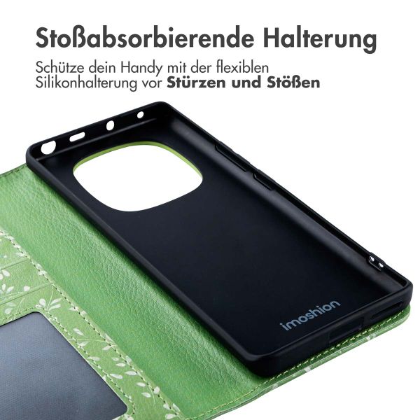 imoshion Design Klapphülle Xiaomi Redmi Note 14 Pro (4G) - Green Flowers