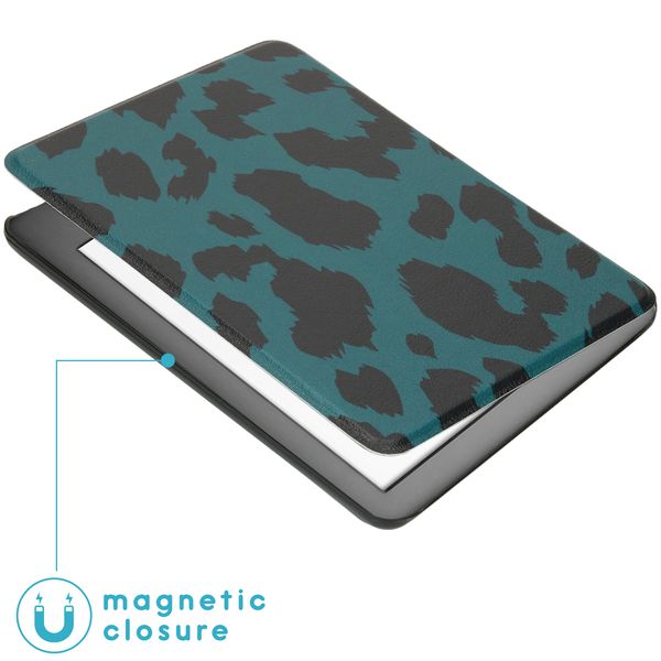 imoshion Design Slim Hard Case Sleepcover für das Amazon Kindle 10 - Green Leopard