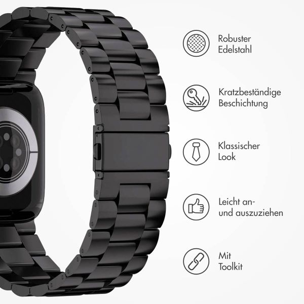 imoshion Edelstahlarmband für das Apple Watch Series 1 bis 11 / SE / Ultra (44/45/46/49 mm) - Schwarz