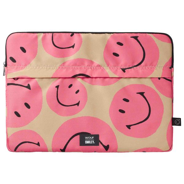 Wouf Smiley Laptop Hülle 15-16 Zoll - Laptop Sleeve - Rosa