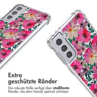 imoshion Design Hülle mit Band für das Samsung Galaxy S21 Plus - Flower Water