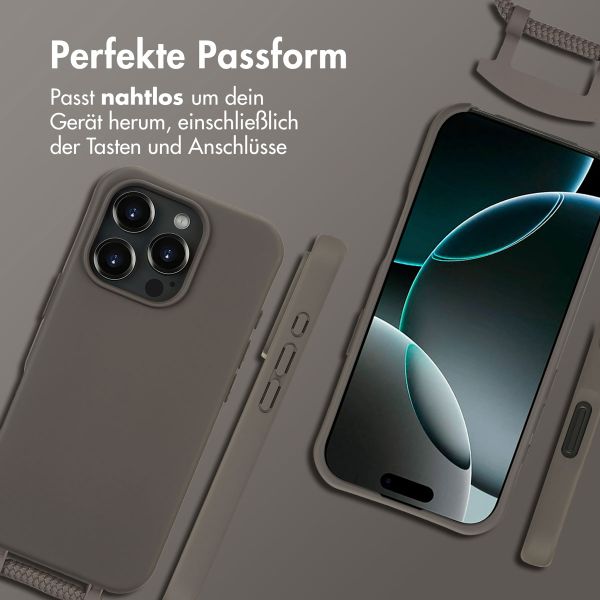 imoshion Color Backcover mit abnehmbarem Handykette und MagSafe Apple iPhone 16 Pro Max - Black Coffee