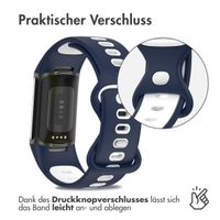 imoshion Silikonband Sport für das Fitbit Charge 5 / Charge 6 - Blau / Weiß