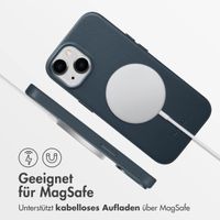 Accezz MagSafe Leather Backcover für das iPhone 15 - Nightfall Blue