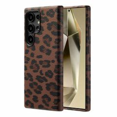 Selencia Sabi Backcover Leopardenmuster mit MagSafe Samsung Galaxy S24 Ultra - Mocha Brown