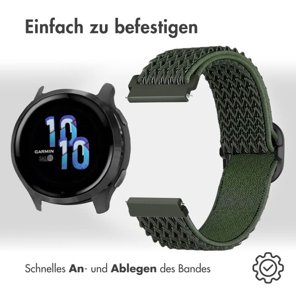 imoshion Elastisches Nylonarmband -   Universelle 22 mm Anschluss - Dunkelgrün