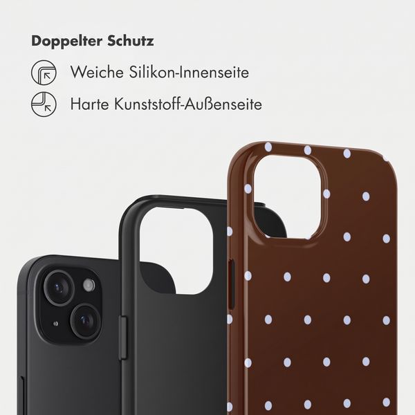 Selencia Vivid Back Cover Apple iPhone 15 - Happy Dots Chocolate