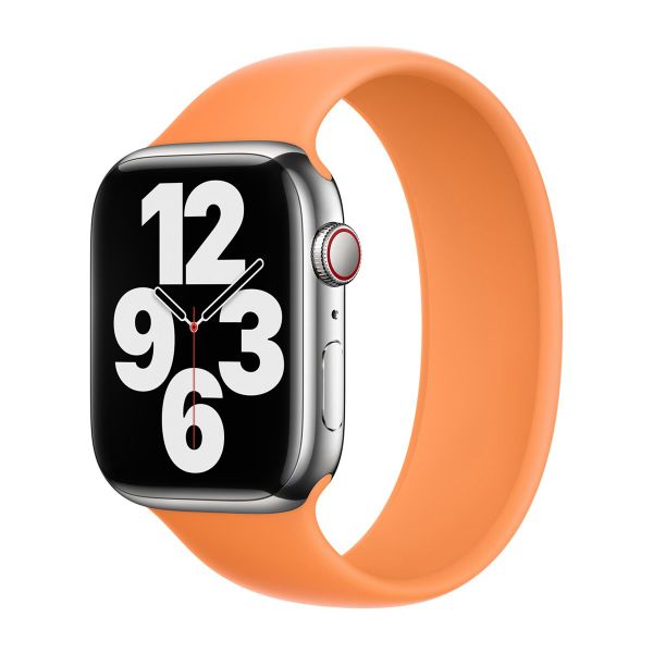 Apple 4 Pack Silikon Solo Loop für Apple Watch | 38/40/41/42 mm - Größe 5 - White/ Marigold/ Abyss Blue/ Succulent