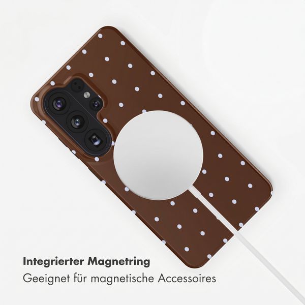 Selencia Vivid Rückabdeckung mit MagSafe Samsung Galaxy S26 Ultra - Happy Dots Chocolate