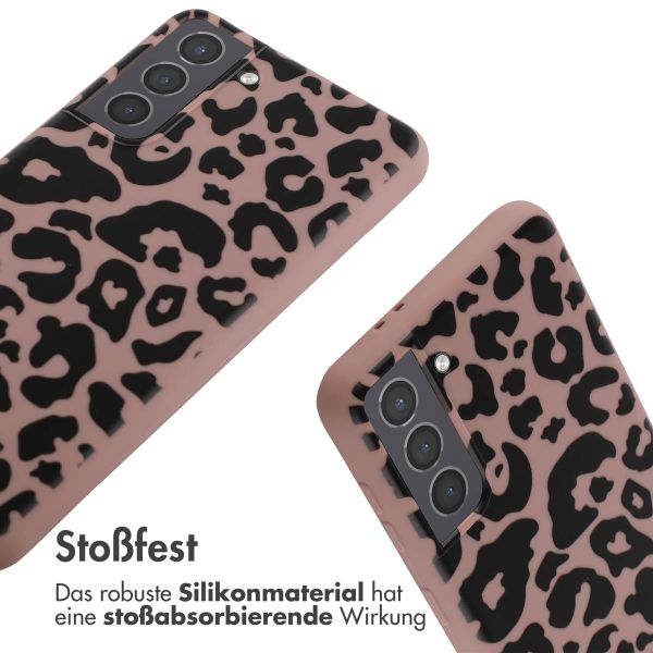 imoshion Silikonhülle design mit Band für das Samsung Galaxy S21 - Animal Pink