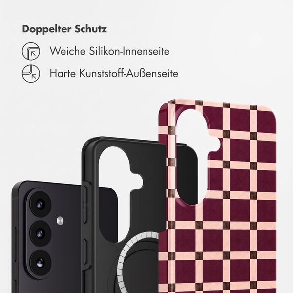 Selencia Vivid Rückabdeckung mit MagSafe Samsung Galaxy S26 - Check This Burgundy