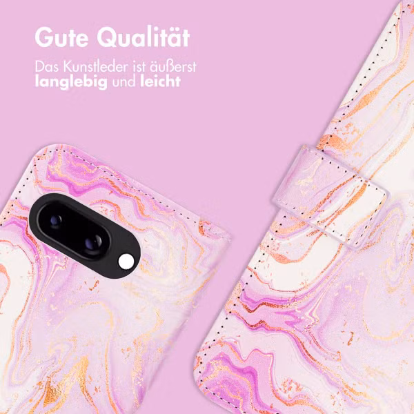 imoshion Design Klapphülle Google Pixel 9A - Purple Marble