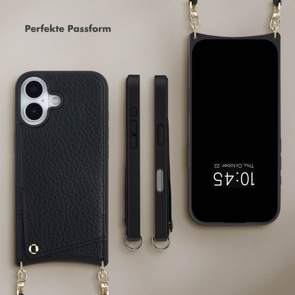 Selencia Nova HandyHülle mit Kordel und Kartenhalter Apple iPhone 17 - Schwarz