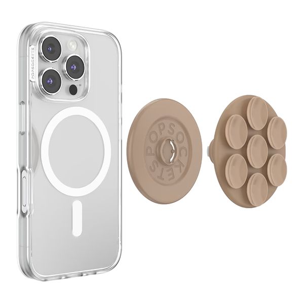 PopSockets Suck-Up Grip & Mount - MagSafe Saugnapf - Latte