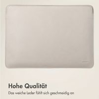 Accezz Leather Laptop Hülle Apple MacBook 15 Zoll - Laptop Sleeve - Beige