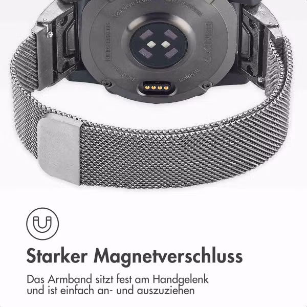 imoshion QuickFit® Milanese Armband -   Garmin 20 mm Anschluss - Größe L/XL - Silber