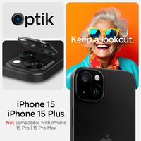 Spigen GLAStR EZ Fit Optik Kameraschutz 2er-Pack für Apple iPhone 15 / 15 Plus - Schwarz