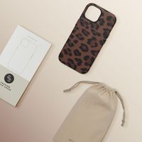 Selencia Sabi Backcover Leopardenmuster mit MagSafe Apple iPhone 15 - Mocha Brown