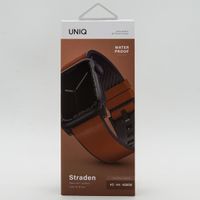 Uniq Straden Wasserdichtes Lederarmband für das  Apple Watch Series 1 t/m 11 / SE / Ultra (44/45/46/49 mm) - Toffee