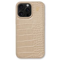iDeal of Sweden Vegan Leather Back Cover Apple iPhone 16 Pro - Warm Beige Croco