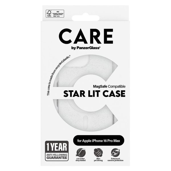 CARE by PanzerGlass Star Lit Case MagSafe für das iPhone 16 Pro Max - Weiß