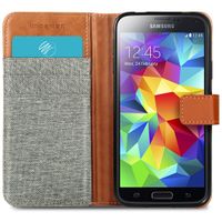 imoshion Luxuriöse Canvas-Klapphülle Samsung Galaxy S5 (Plus) / Neo
