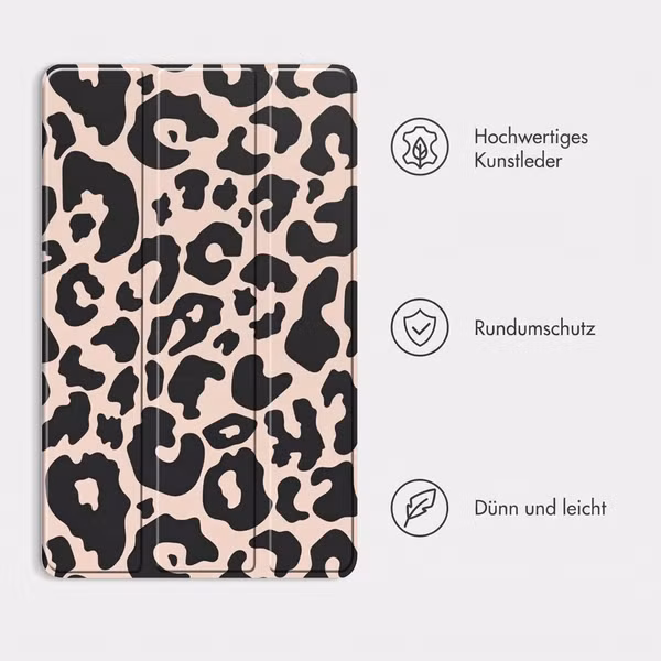 imoshion Design Trifold Klaphülle Samsung Galaxy Tab S9 11.0 Zoll - Leopard
