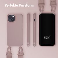 Selencia SilikonHülle mit abnehmbarem Band Apple iPhone 15 - Sand Pink